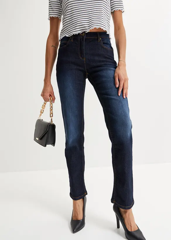 Straight jeans mid waist, stretch, bonprix