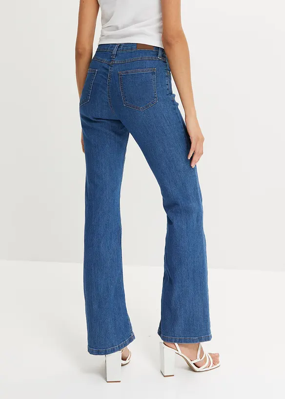 Bootcut stretch jeans, mid waist, bonprix