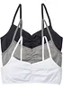 Meisjes bralette van zacht biologisch katoen (set van 3), bonprix
