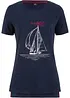 Katoenen T-shirt met print en zijsplitten, bonprix