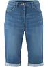 Stretch jeans bermuda met omslag, bonprix