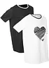 Lang shirt (set van 2), korte mouw, bonprix