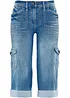 Stretch cargo jeans, mid waist, bonprix