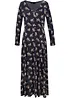Gedessineerde maxi jurk van viscose, lange mouw, bpc bonprix collection