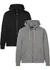 Sweatvest met capuchon (set van 2), bonprix