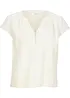 Korte blouse met linnen en splitten opzij, bonprix
