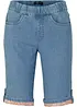 Jeans bermuda met gekleurde omslag, bonprix