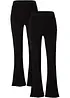 Wijd uitlopende legging van katoenmix (set van 2), bonprix