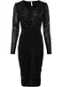 Jersey jurk met pailletten en drapering, bonprix