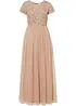 Maxi jurk met pailletten borduursel, bonprix