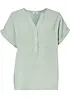 Mousseline blouse met knoopsluiting en zak, bonprix