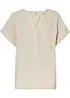 Mousseline blouse met knoopsluiting en zak, bonprix