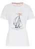 Katoenen T-shirt met print en zijsplitten, bonprix