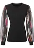 Geribd shirt met chiffon mouwen, bonprix