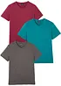 T-shirt met V-hals (set van 3), bonprix
