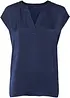 Soepelvallende, satijnen blouse met oversized schouders, bonprix