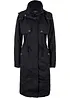 Lange trenchcoat met capuchon, getailleerd, licht gewatteerd, bonprix