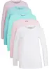 Longshirt met ronde hals, lange mouwen (set van 5), bonprix