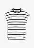 Frotté shirt met strepen, korte mouw, bonprix