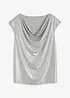 Glanzende top met watervalhals, bonprix