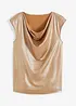 Glanzende top met watervalhals, bonprix