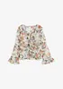 Gedessineerde blouse met volants, bonprix
