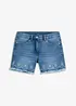 Jeans short met broderie anglaise, bonprix