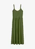 Jersey jurk in midilengte met volants en een decoratieve knoopsluiting, bonprix