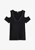 Cold shoulder shirt met eyelets, bonprix