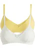 Bralette zonder beugels met gevulde cups en biologisch katoen (set van 2), bonprix