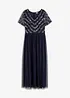 Maxi jurk met lovertjesborduursel, bonprix