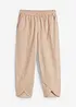 Cropped broek met linnen en high waist comfortband, loose fit, bonprix