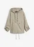 Blouse met capuchon van linnenmix, bonprix