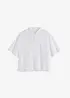 Blouse met korte mouw van puur katoen, bonprix