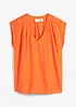 Blouse met V-hals en korte mouwen, bonprix