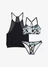 Oversized tankini met bralette top (3-dlg. set), bonprix