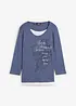 2-in-1 shirt van katoen, 3/4 mouw, bonprix