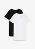 Basic longshirt met V-hals (set van 2), bonprix
