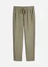 Linnen broek met kant opzij, cropped, bonprix