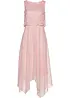 Premium chiffon midi jurk met kant, bonprix