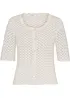 Ajour vest met linnen, korte mouw, bonprix