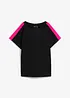 T-shirt met neonstrepen van biologisch katoen, bonprix