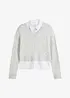 Trui met kabelpatroon en blouse-inzet, bonprix