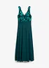 Maxi jurk met pailletten en borduursel, bonprix