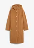 Lange teddy jas met capuchon en zakken, bonprix