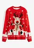 Fijn gebreide trui met kerstmotief, bonprix