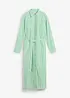 Gestreepte blousejurk met strikceintuur, bonprix