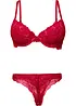 Voorgevormde bh met beugels + string van zachte kant (2-dlg. set), bonprix