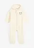 Baby fleece jumpsuit met capuchon, bonprix