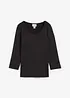 Shirt met rond hals en 3/4 mouwen, bonprix